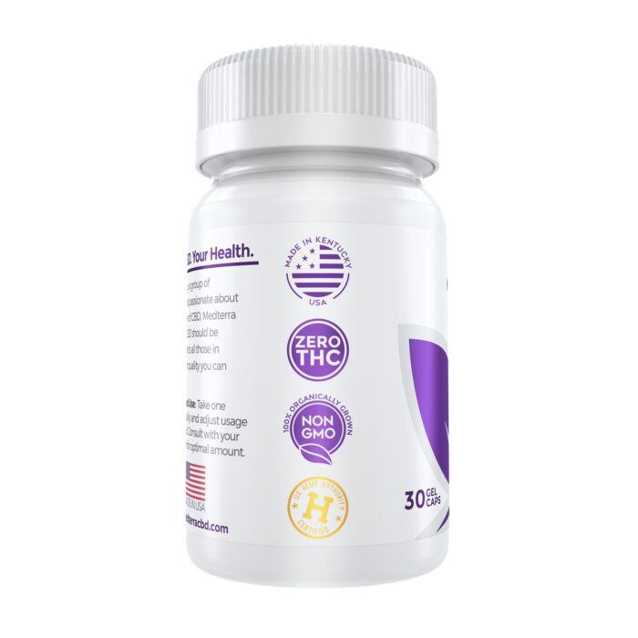 Medterra CBD gel capsules 25mg label facts