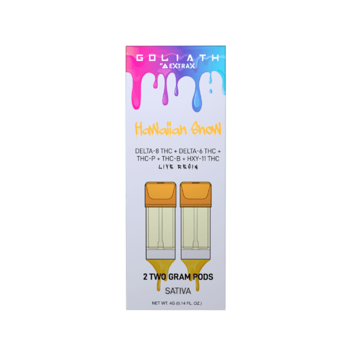 Hawaiian Snow Goliath 2Gram 2 pack Pods delta extrax new best brand