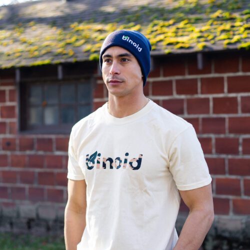 Blue and White Beanie - Binoid