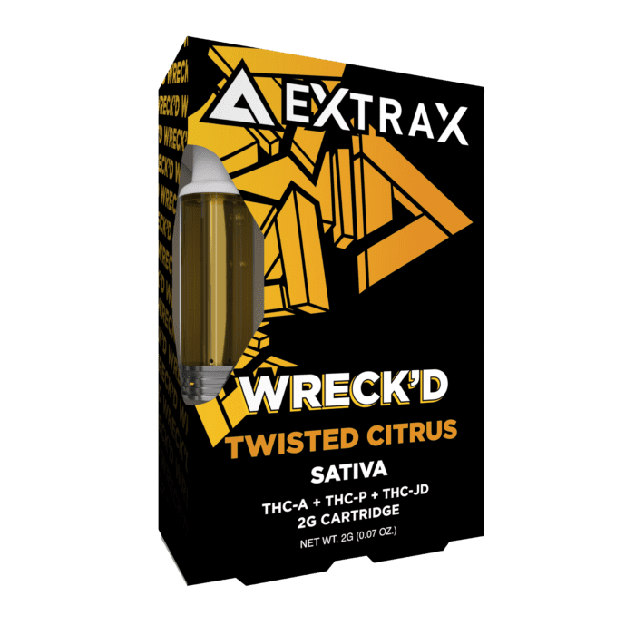 Extrax Wreckd Cart TwistedCitrus StrongestVape THCAVAPE 2GVAPE BINOID WHERETOGET HOWTOBUY CHEAPEST NEAR ME SMOKESHOP